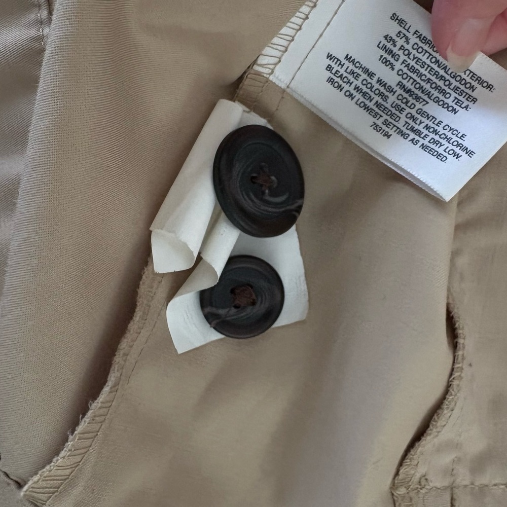 St John’s Bay Women’s Tan Medium Double Breasted All Weather Jacket With Belt - Picture 4 of 9